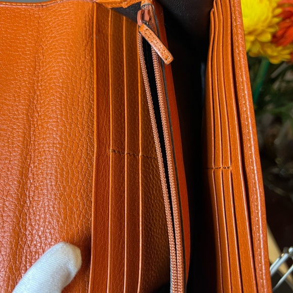 GUCCI Bamboo Accent Long Continental Leather Wallet - Picture 4 of 13